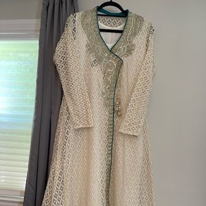 Lace & Velvet Trim Pakistani Dress SALE